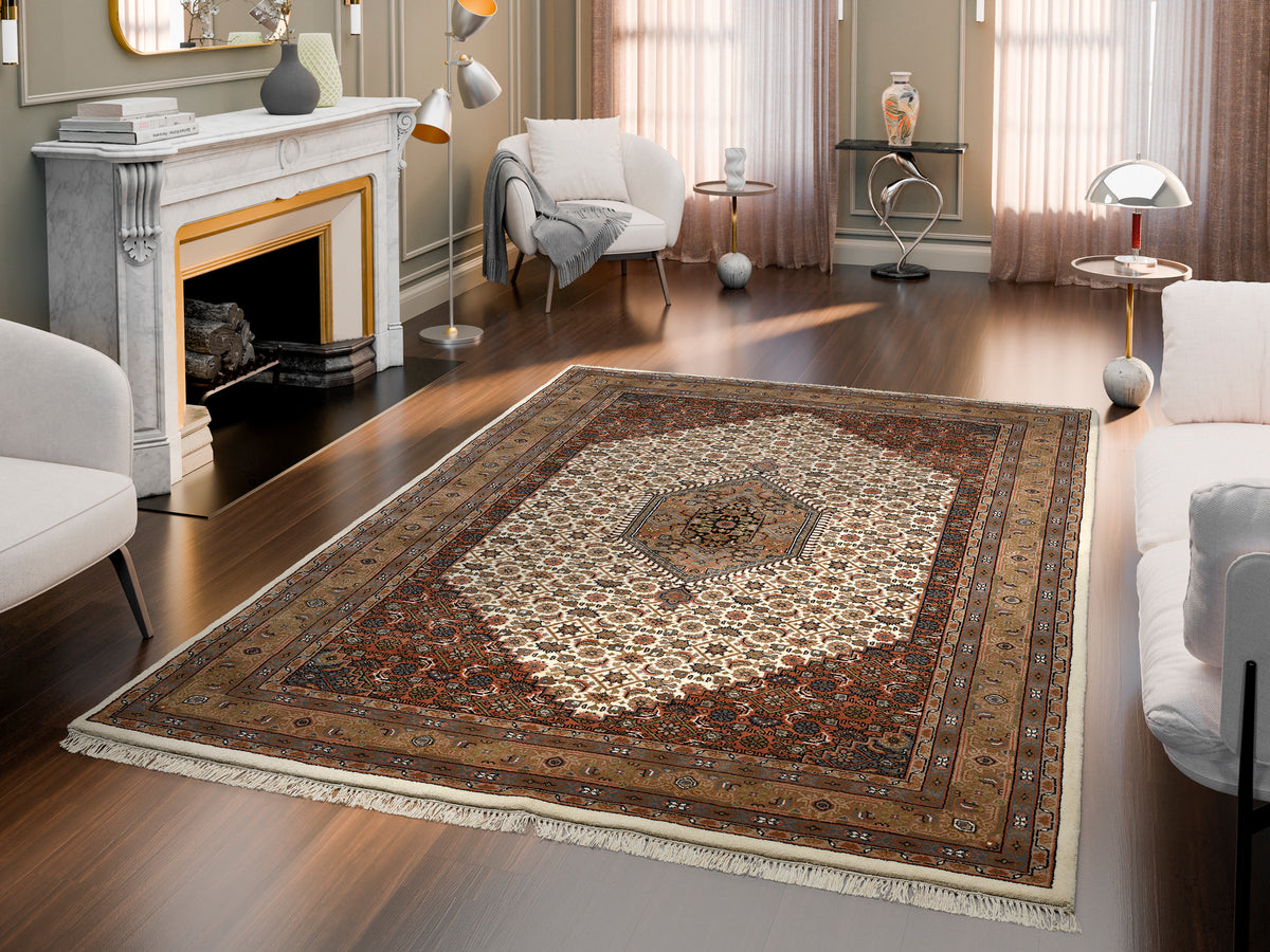 OCI Teppiche HIMLA BIDJAR, Beige, Indien, handgeknüpft