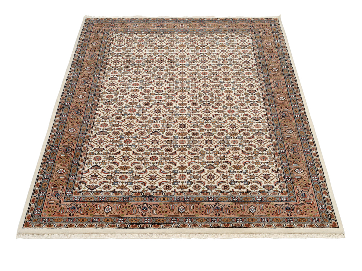 OCI Teppiche HIMLA HERATI, Creme, Indien, handgeknüpft