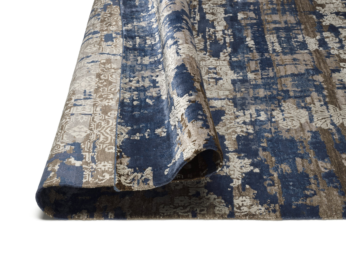 OCI Teppiche SIGNATURE FUSION, Dunkelblau, Indien, handgeknüpft