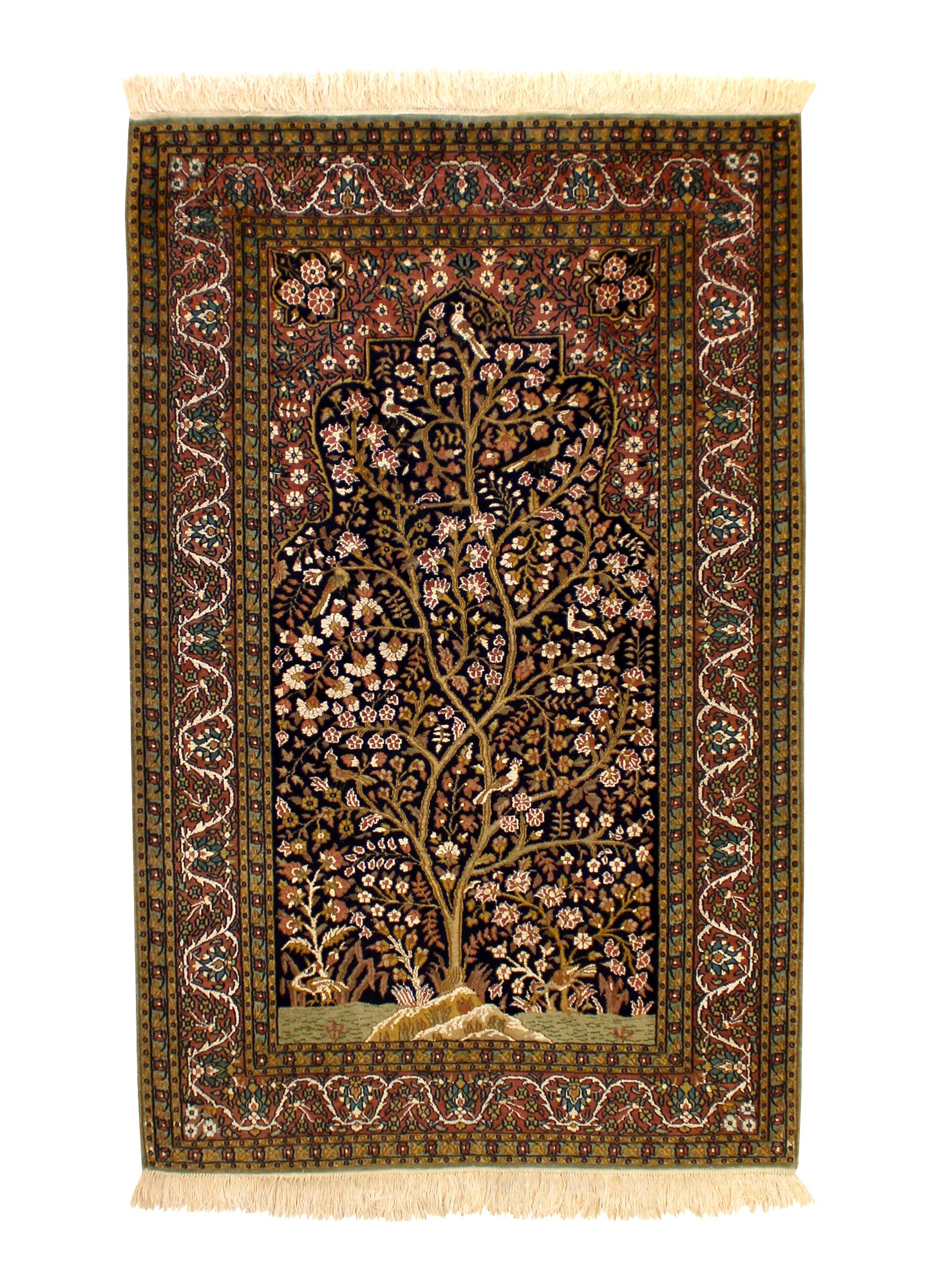 Kashmir mit Seide 146 x 92 cm