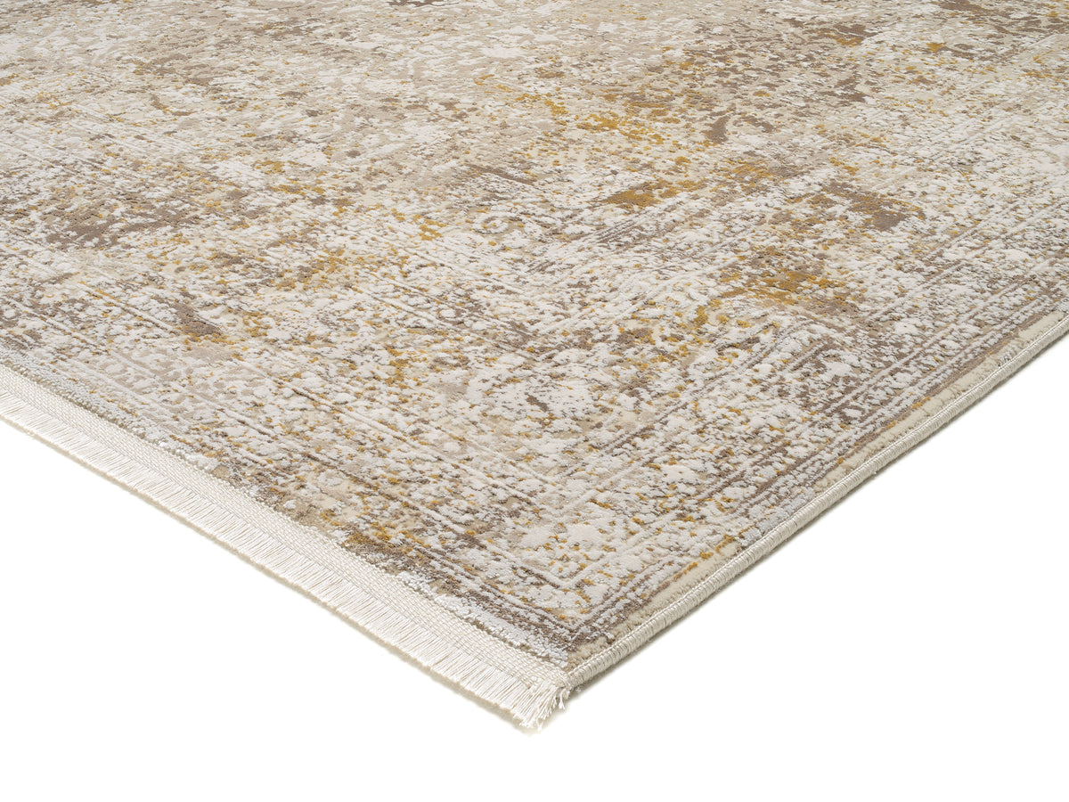 OCI Teppich BESTSELLER CAVA beige-gold Quadratisch Vintage Designer Teppich