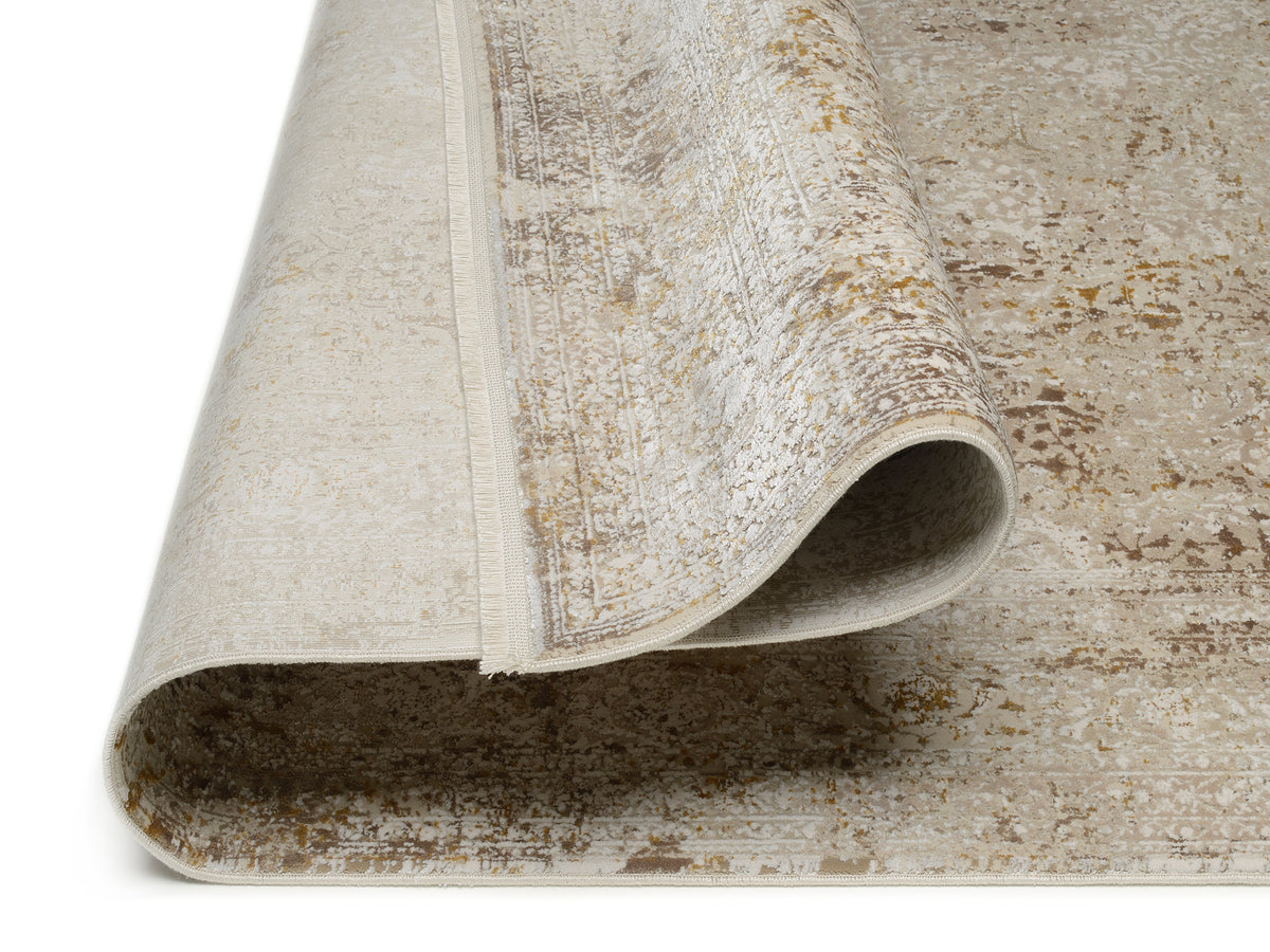 OCI Teppich BESTSELLER CAVA beige-gold Quadratisch Vintage Designer Teppich