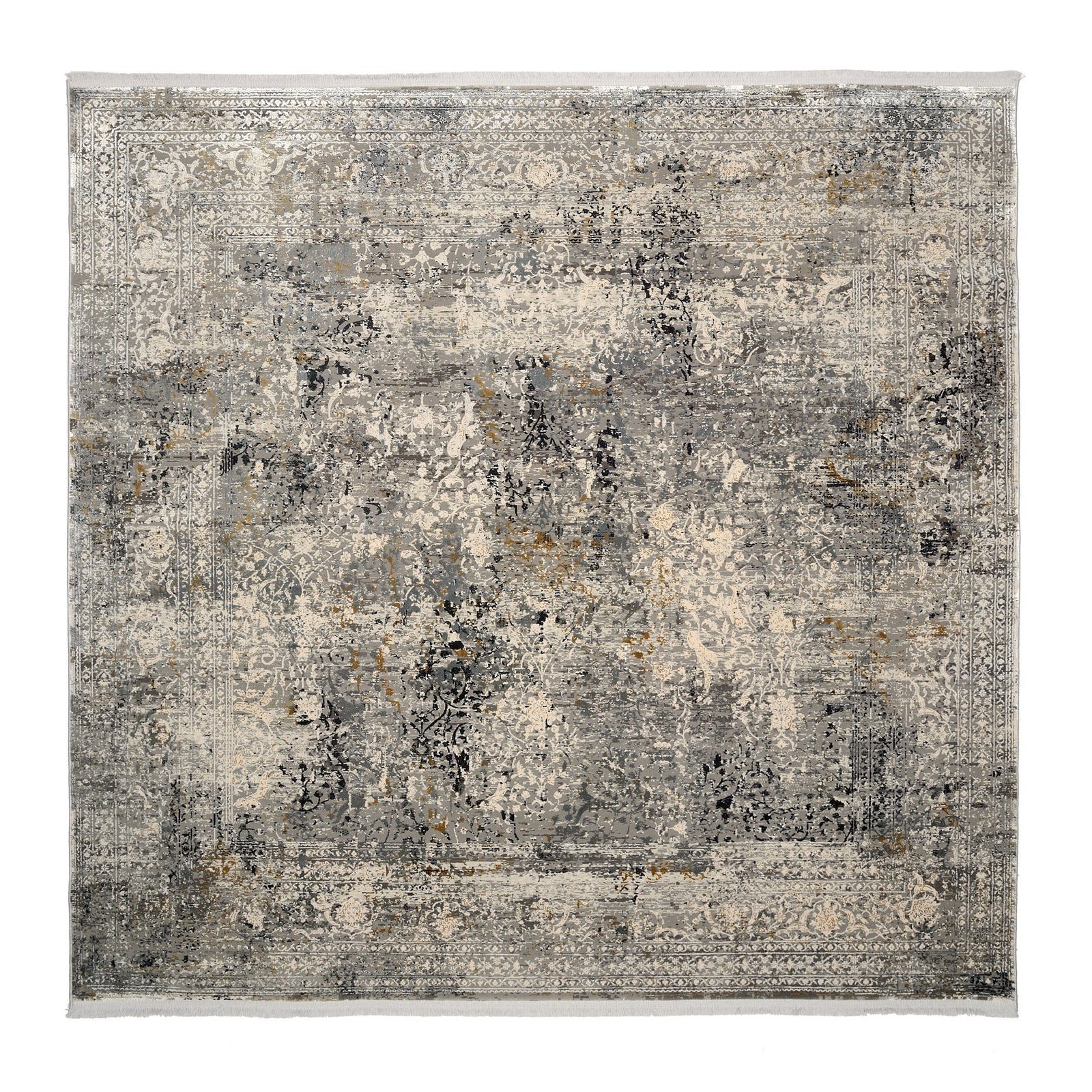 OCI Teppich BESTSELLER CAVA grau-mix Quadratisch Vintage Designer Teppich