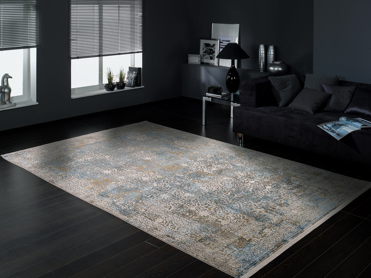 OCI Teppich BESTSELLER CAVA grau-blau Vintage Designer Teppich