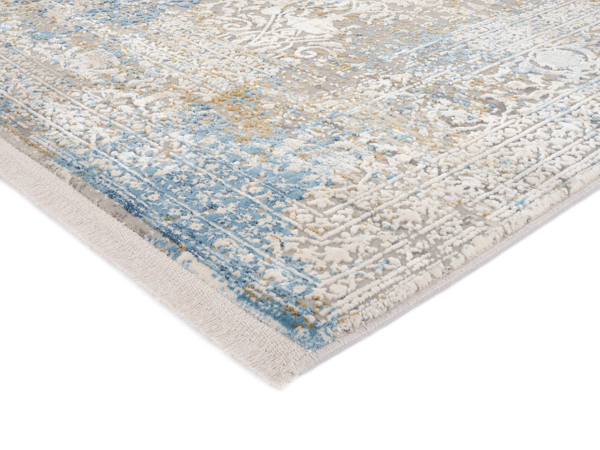 OCI Teppich BESTSELLER CAVA grau-blau Quadratisch Vintage Designer Teppich