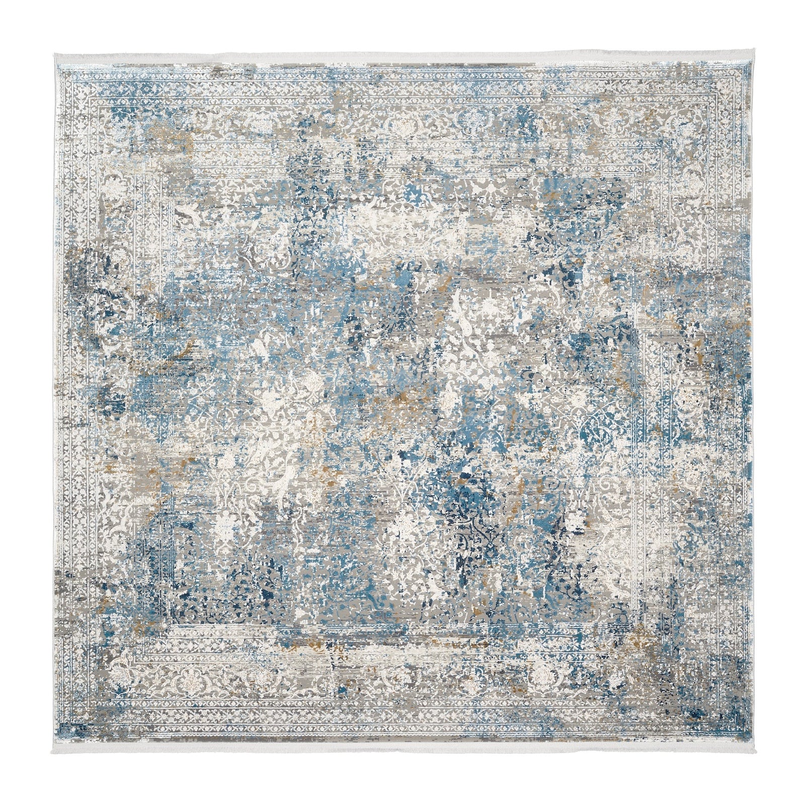 OCI Teppich BESTSELLER CAVA grau-blau Quadratisch Vintage Designer Teppich