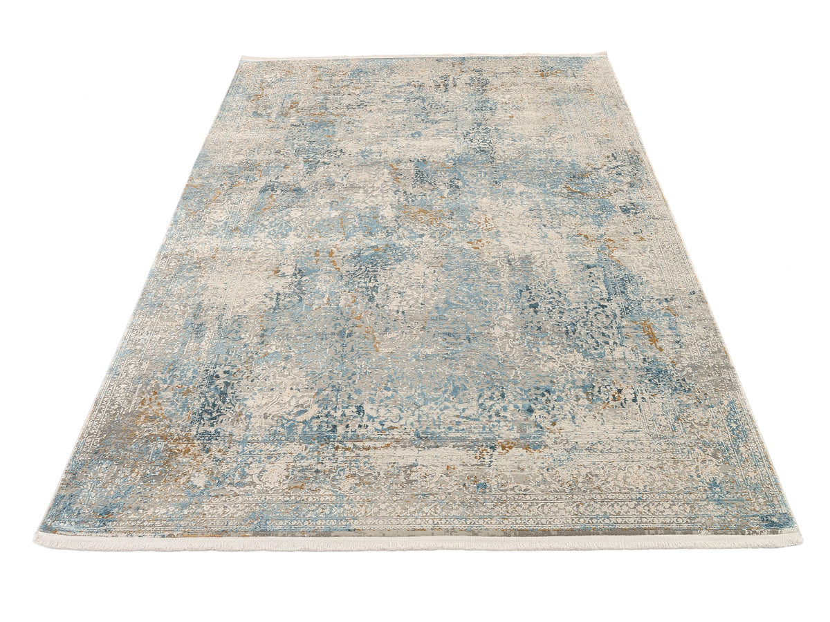 OCI Teppich BESTSELLER CAVA grau-blau Quadratisch Vintage Designer Teppich