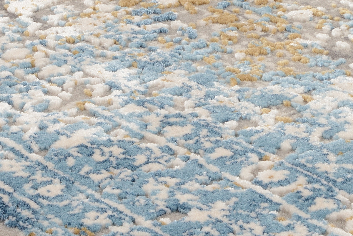 OCI Teppich BESTSELLER CAVA grau-blau Quadratisch Vintage Designer Teppich