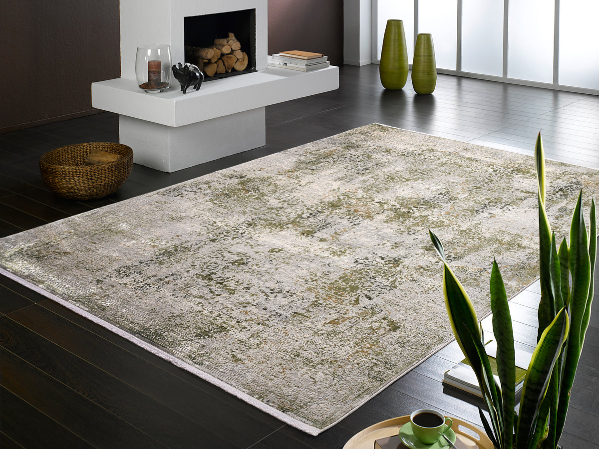 OCI Teppich BESTSELLER CAVA grau-grün Vintage Designer Teppich