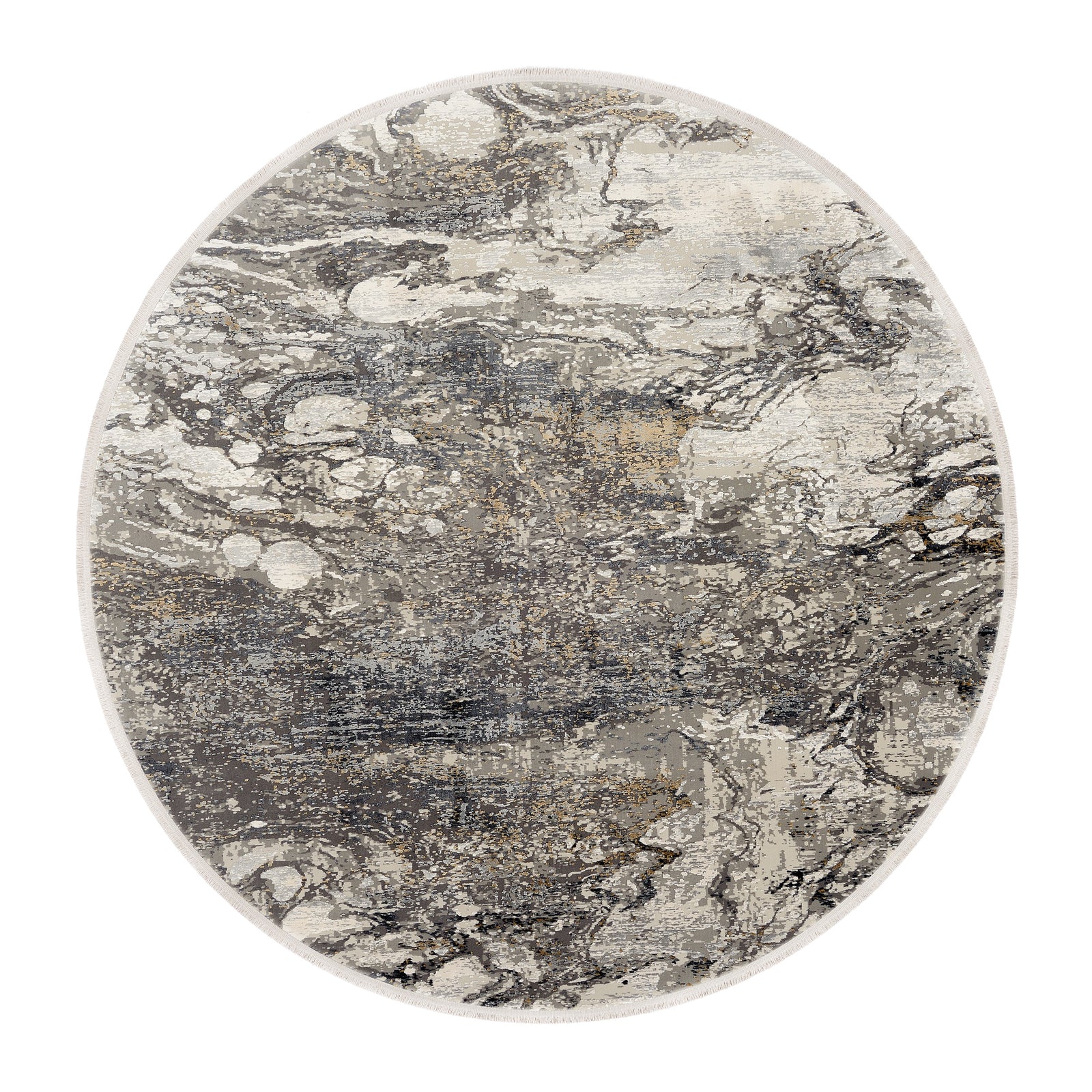 OCI Teppich BESTSELLER YOU grau-gold Rund Vintage Designer Teppich