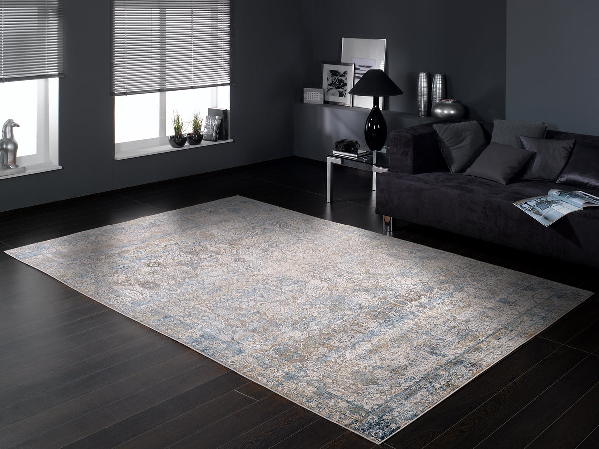 OCI Teppich BESTSELLER TADI grau-blau Vintage Designer Teppich