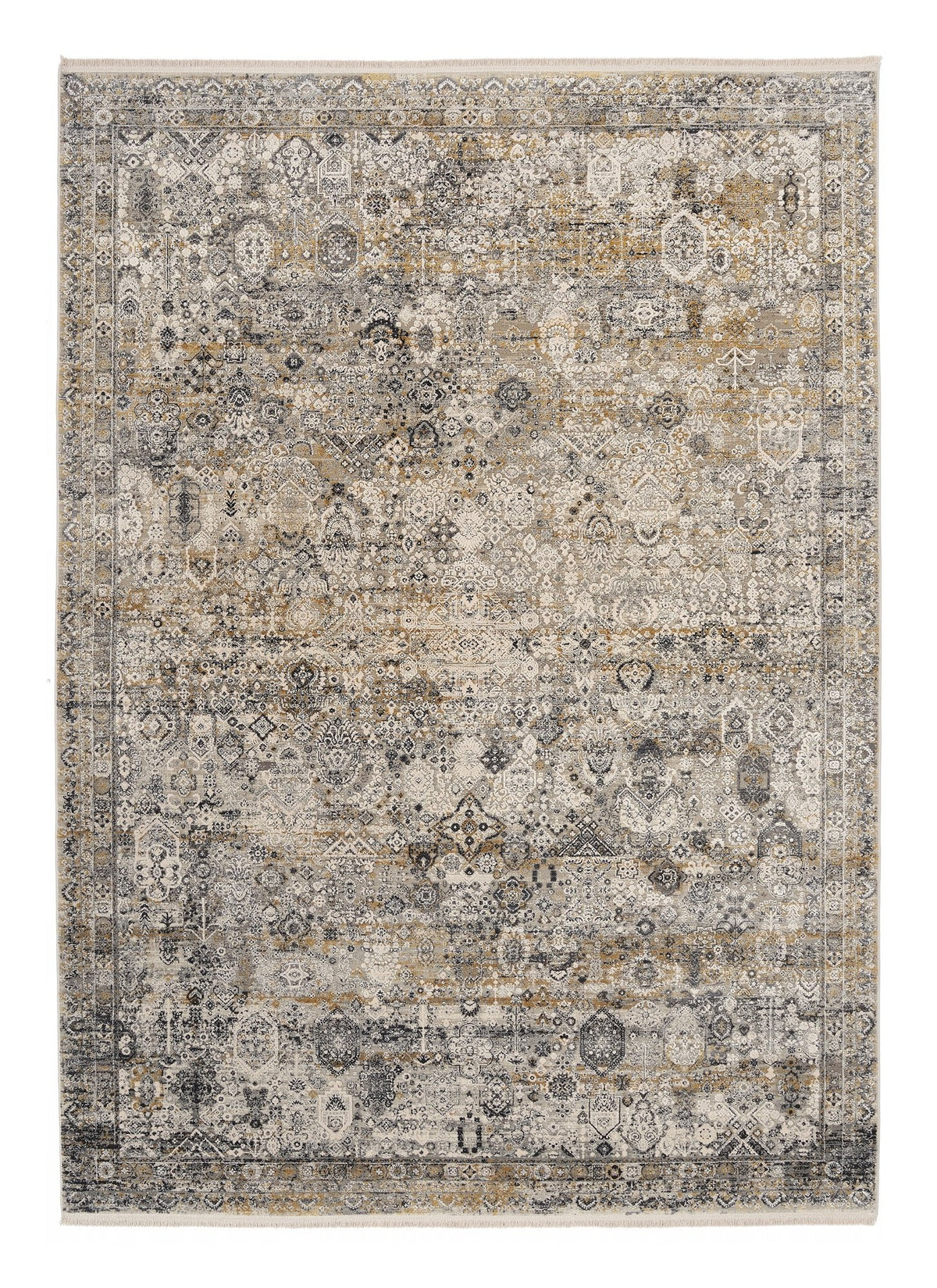 OCI Teppich BESTSELLER TADI grau-gold Vintage Designer Teppich