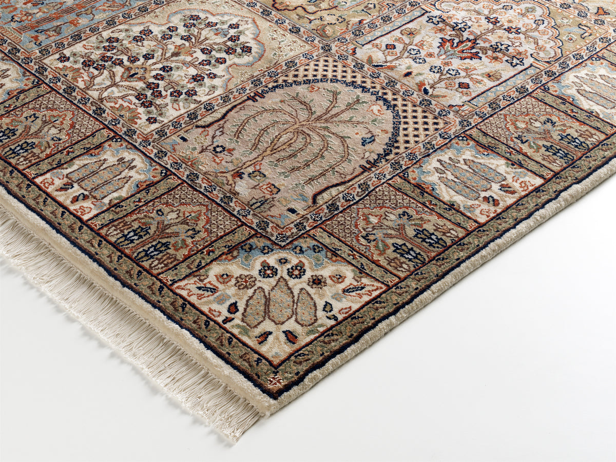 OCI Teppich SONAM BAKHTYARI creme-creme echter klassischer Orient-Felder-Teppich handgeknüpft