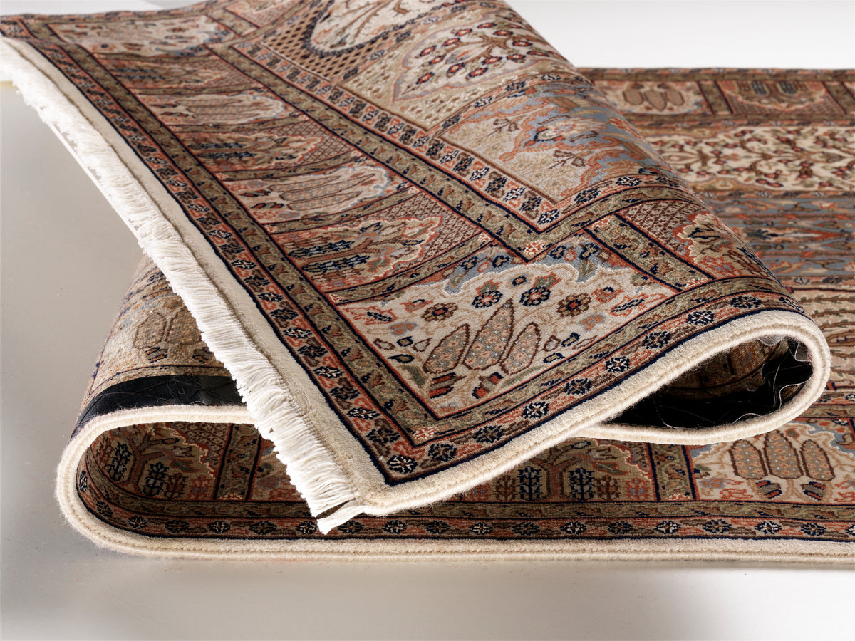 OCI Teppich SONAM BAKHTYARI creme-creme echter klassischer Orient-Felder-Teppich handgeknüpft