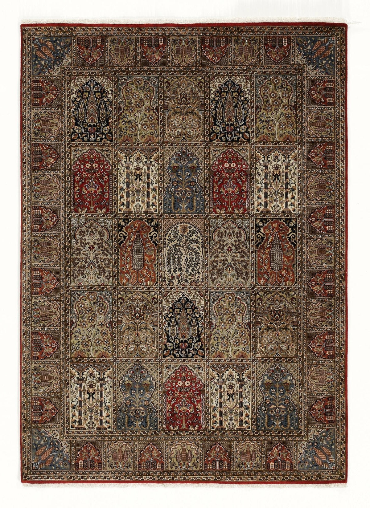 OCI Teppich SONAM BAKHTYARI rot-rot echter klassischer Orient-Felder-Teppich handgeknüpft