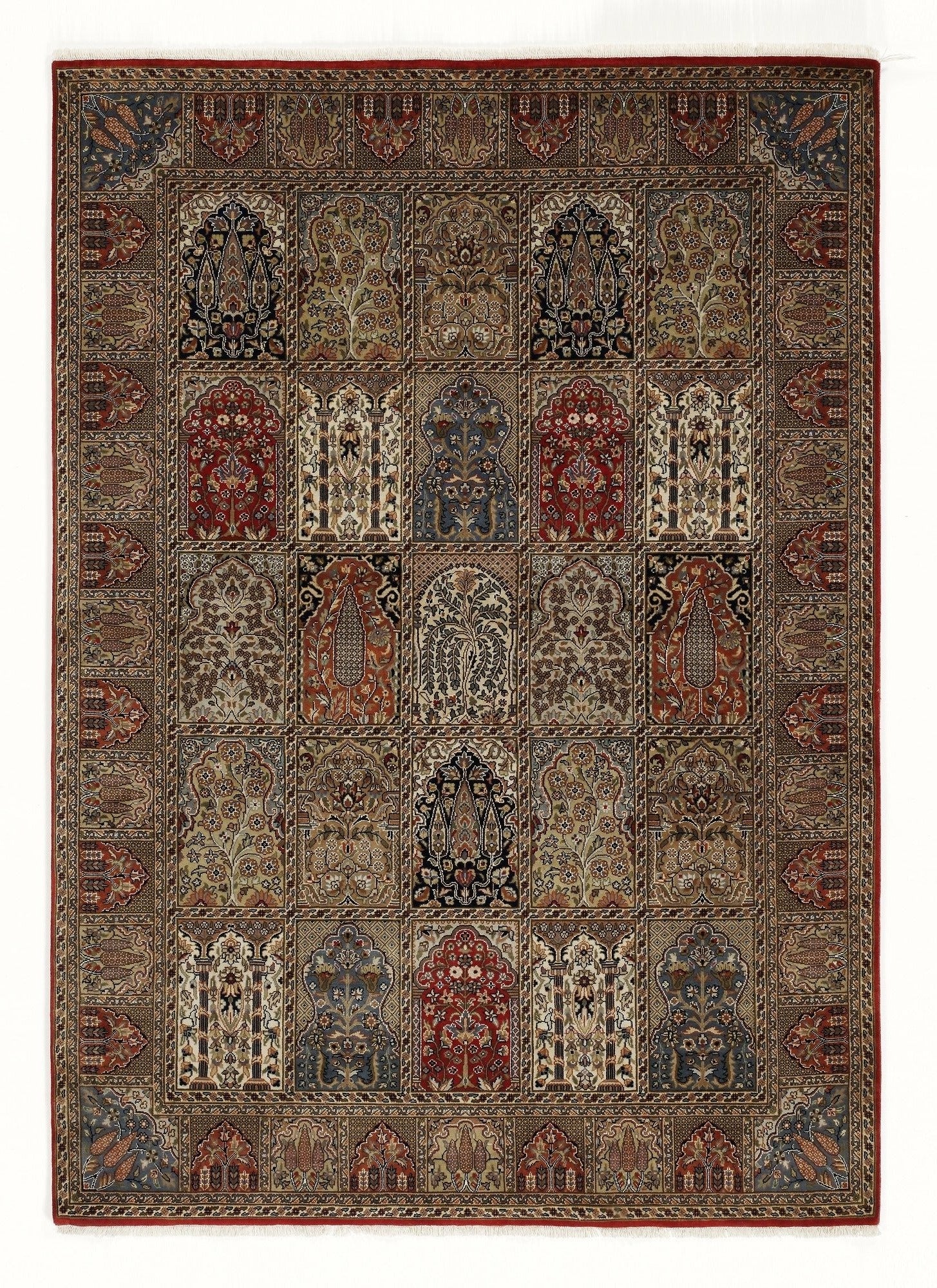 OCI Teppich SONAM BAKHTYARI rot-rot echter klassischer Orient-Felder-Teppich handgeknüpft