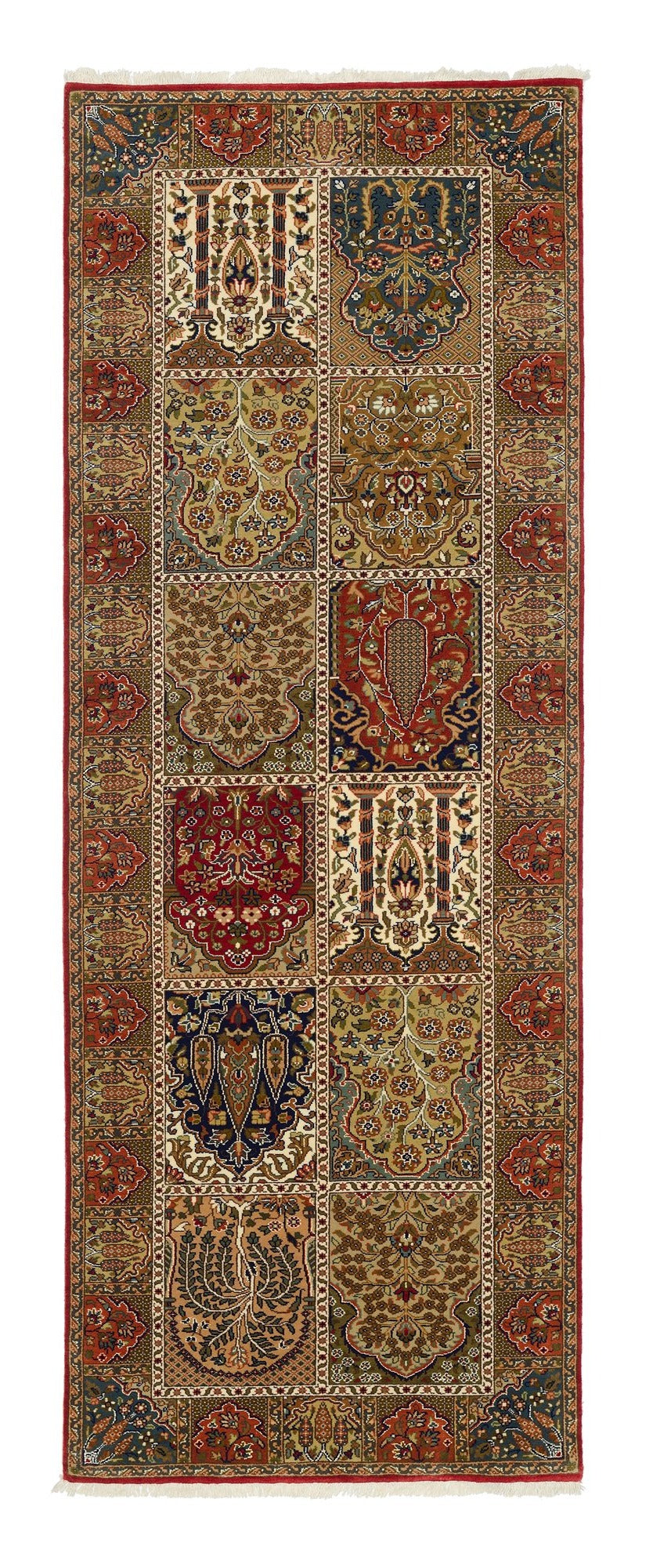 OCI Teppich SONAM BAKHTYARI rot-rot Läufer echter klassischer Orient-Felder-Teppich handgeknüpft