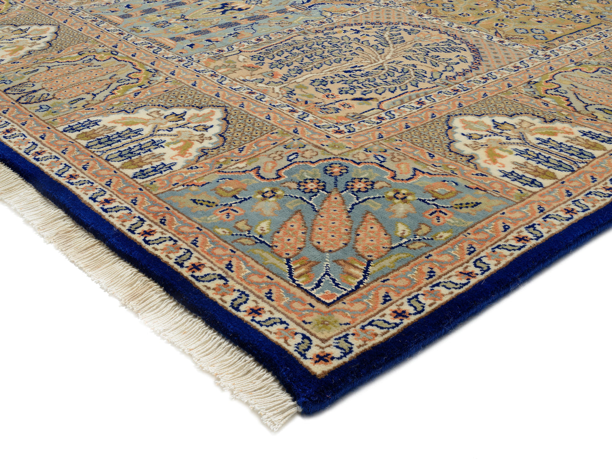 OCI Teppich SONAM BAKHTYARI blau-blau echter klassischer Orient-Felder-Teppich handgeknüpft