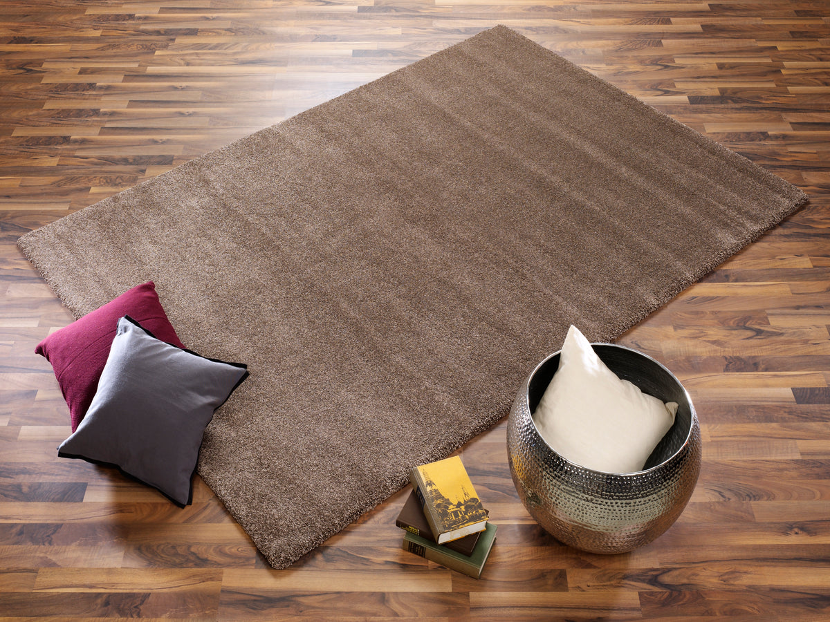 OCI Teppich BELLEVUE braun moderner Uni-Teppich