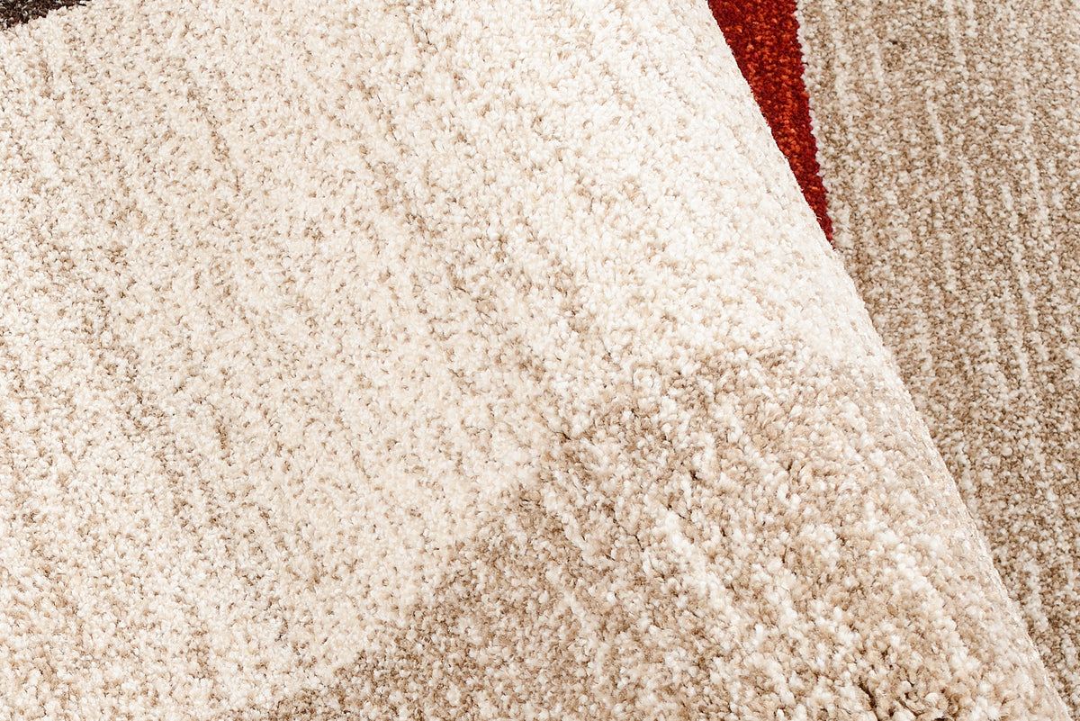 OCI Teppich CASTLE BEPPO beige-braun-rot Läufer moderner Designer Teppich Öko-Tex