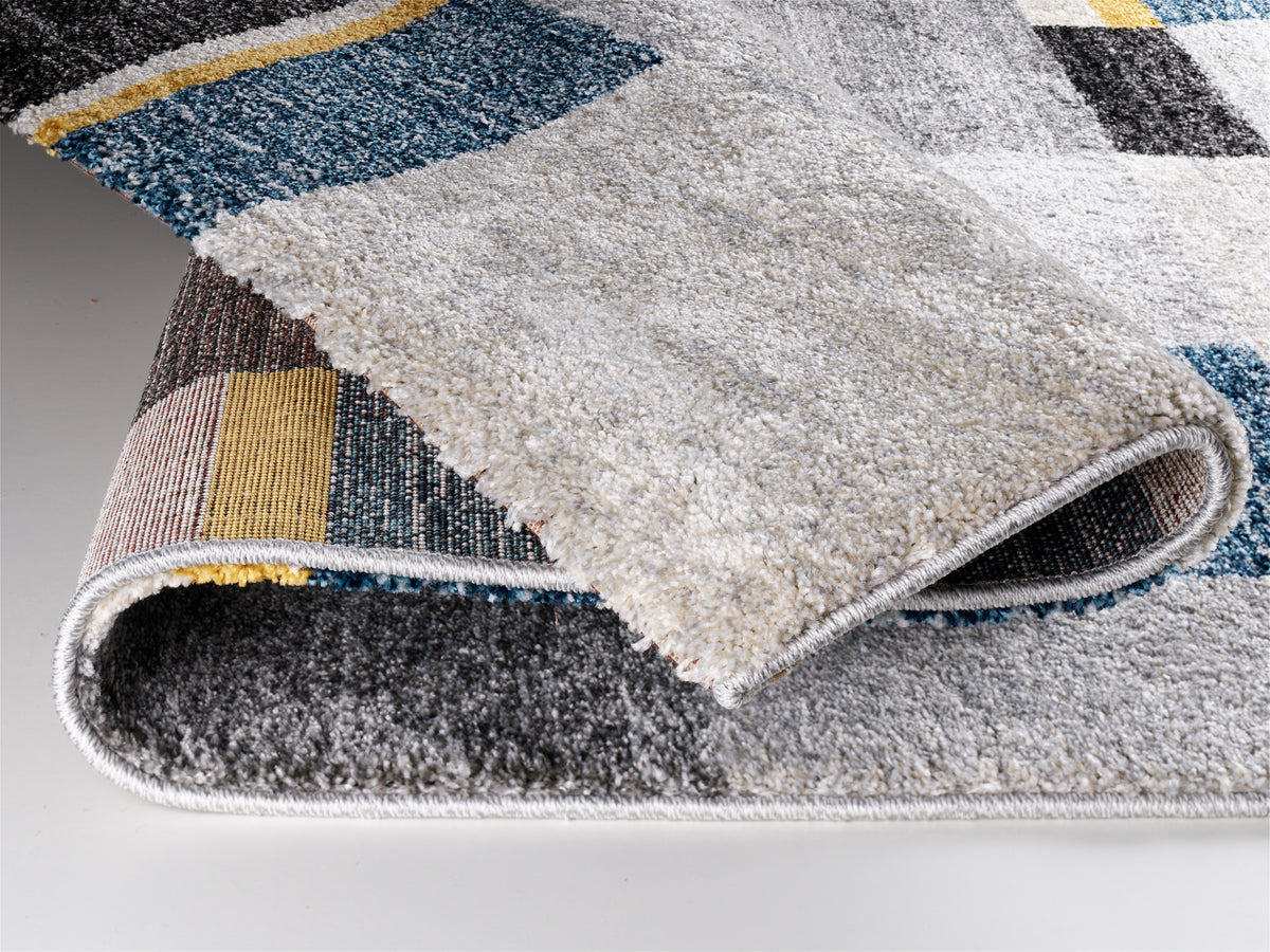 OCI Teppich CASTLE BEPPO grau-mix-blau moderner Designer Teppich Öko-Tex