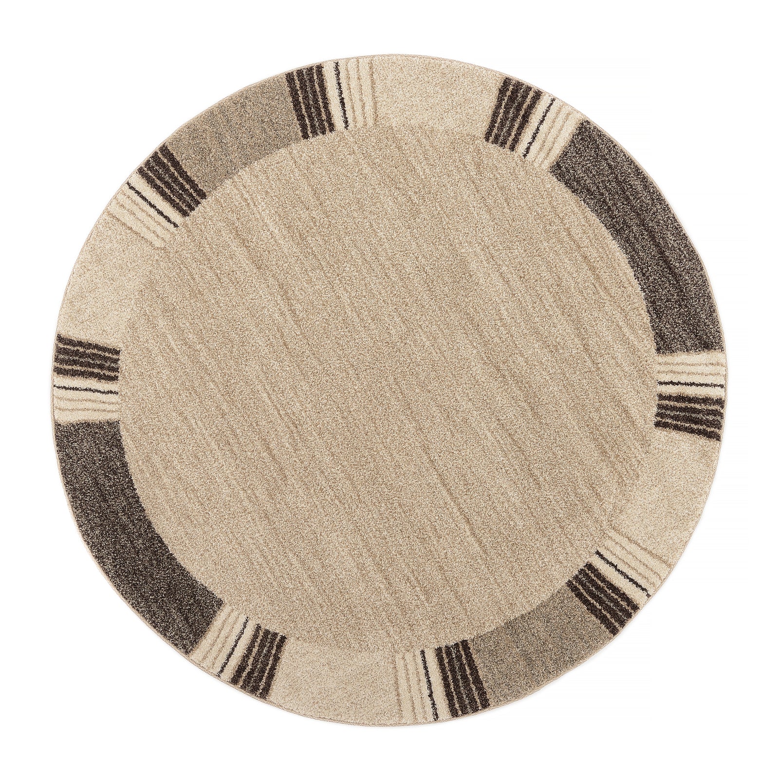 OCI Teppich CASTLE FLORA beige-braun Rund moderner Designer Teppich Öko-Tex