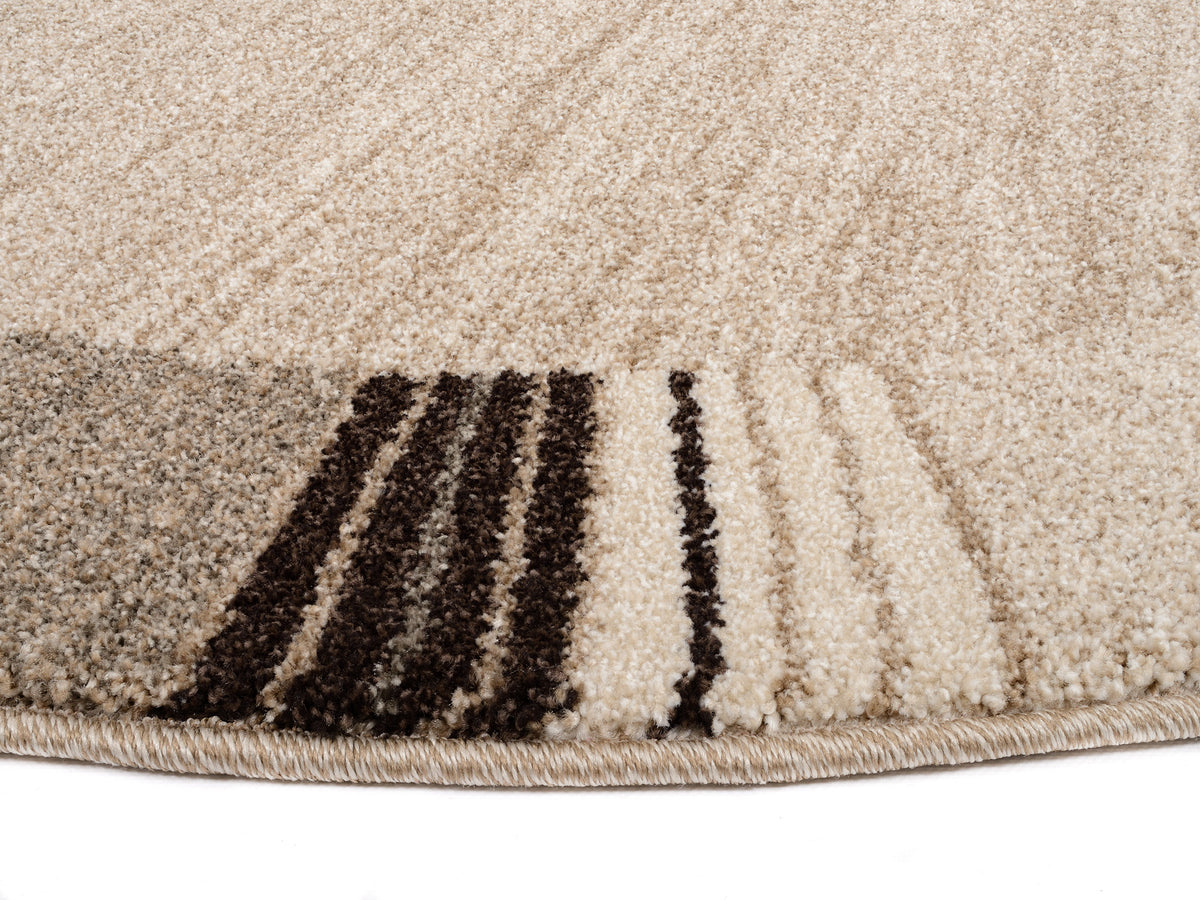 OCI Teppich CASTLE FLORA beige-braun Rund moderner Designer Teppich Öko-Tex