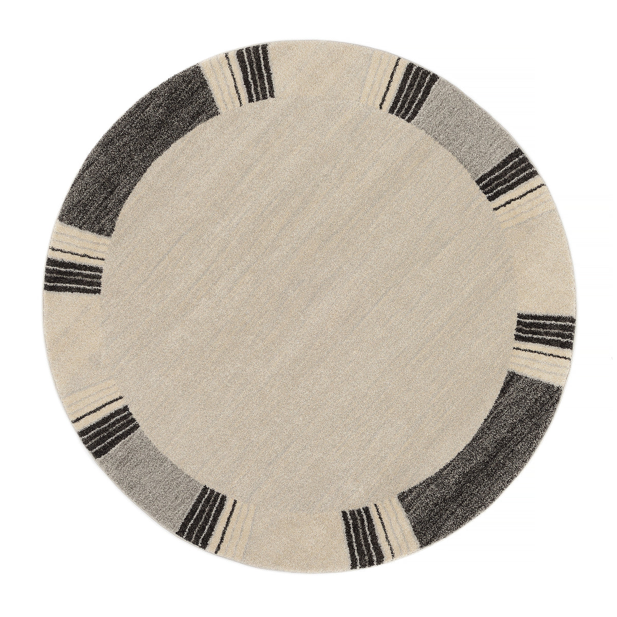 OCI Teppich CASTLE FLORA grau Rund moderner Designer Teppich Öko-Tex