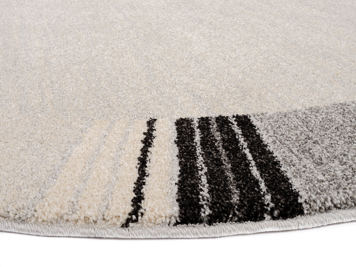 OCI Teppich CASTLE FLORA grau Rund moderner Designer Teppich Öko-Tex