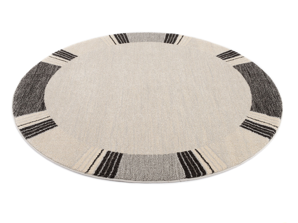 OCI Teppich CASTLE FLORA grau Rund moderner Designer Teppich Öko-Tex