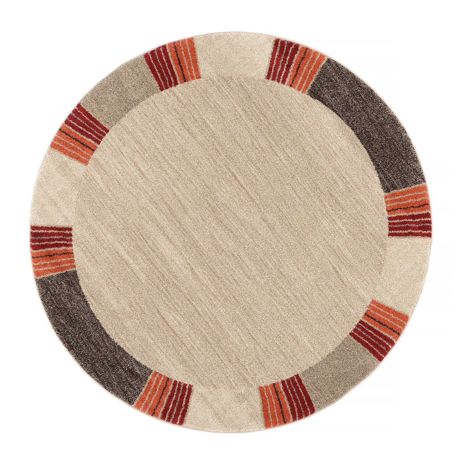 OCI Teppich CASTLE FLORA beige-dk.braun Rund moderner Designer Teppich Öko-Tex