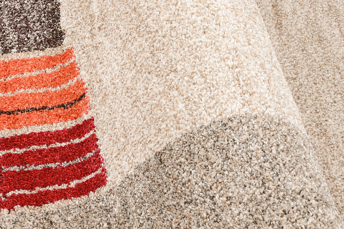 OCI Teppich CASTLE FLORA beige-dk.braun moderner Designer Teppich Öko-Tex