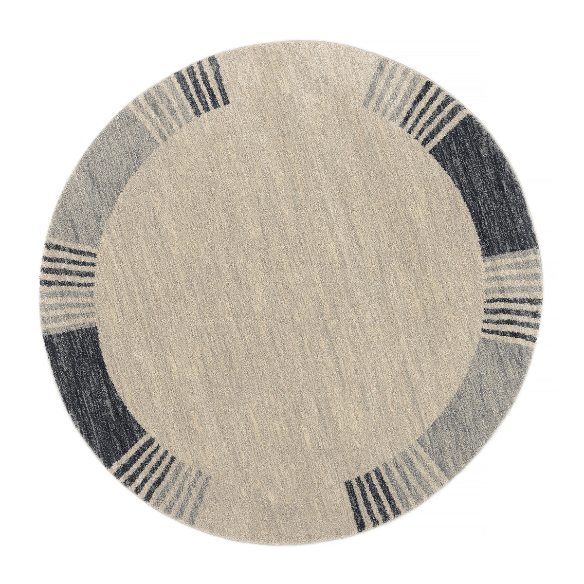 OCI Teppich CASTLE FLORA grau-blau Rund moderner Designer Teppich Öko-Tex