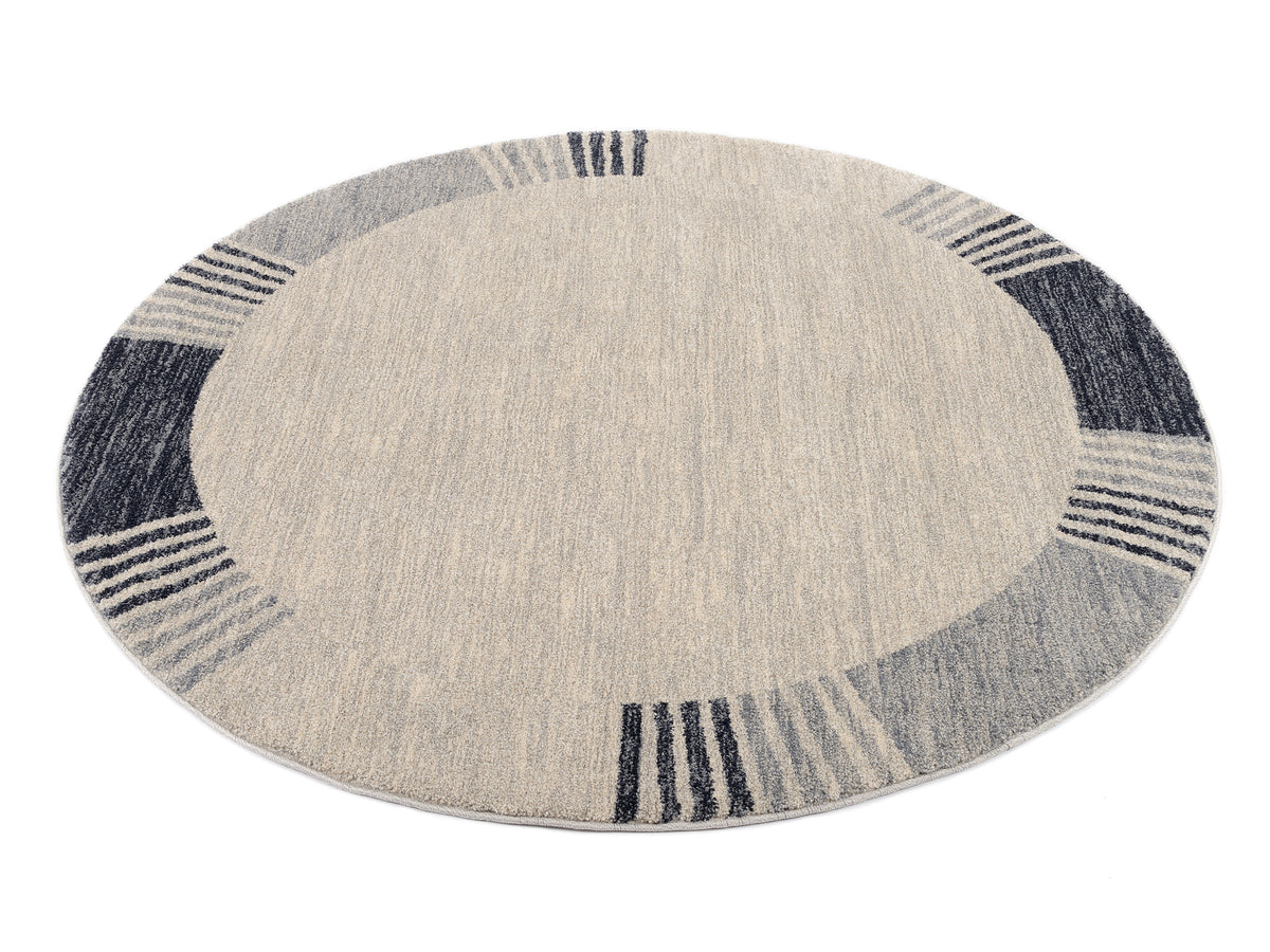 OCI Teppich CASTLE FLORA grau-blau Rund moderner Designer Teppich Öko-Tex