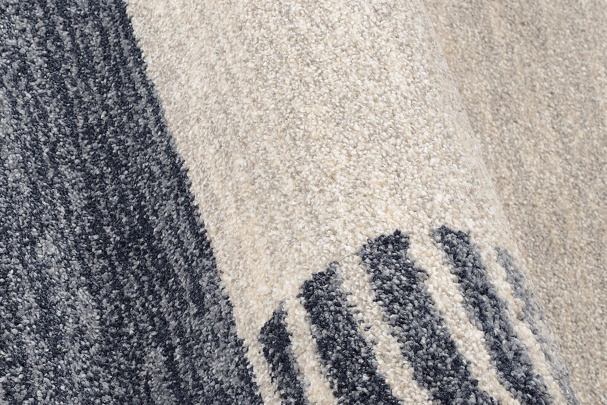 OCI Teppich CASTLE FLORA grau-blau Rund moderner Designer Teppich Öko-Tex