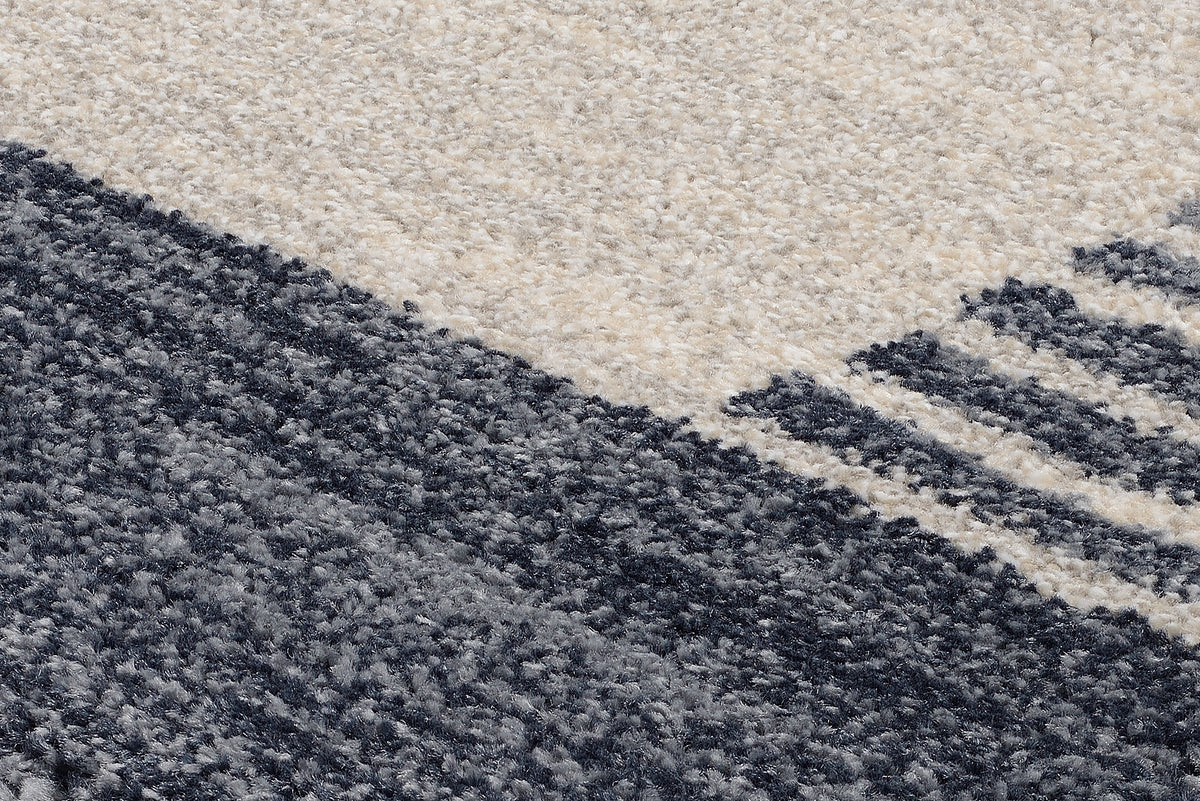 OCI Teppich CASTLE FLORA grau-blau Rund moderner Designer Teppich Öko-Tex