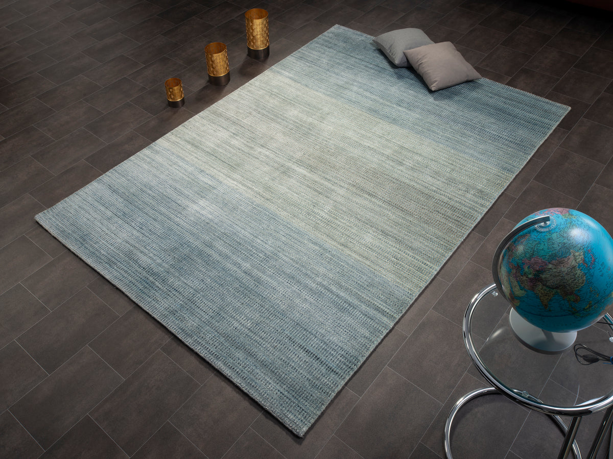 OCI Teppich ECOLINE blau handgeknüpfter Indien-Teppich