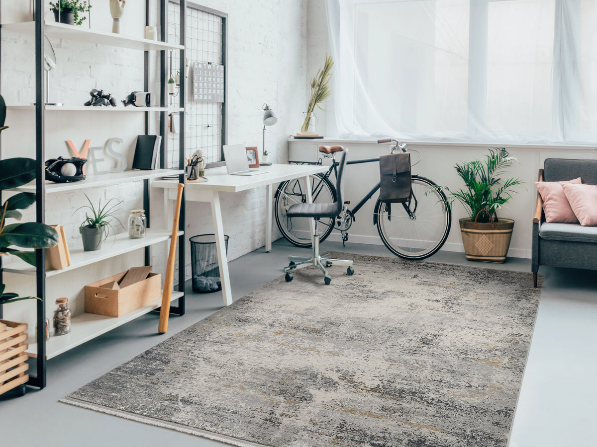 OCI Teppich ELEMENTS VITA grau-creme Vintage Designer Teppich