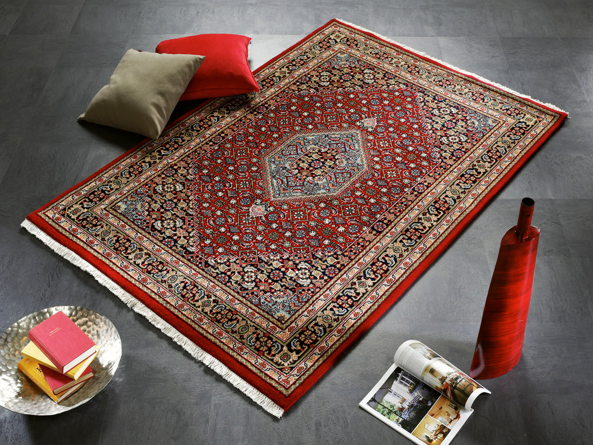 OCI Teppich HIMLA BIDJAR rot-blau echter klassischer Orient-Teppich handgeknüpft