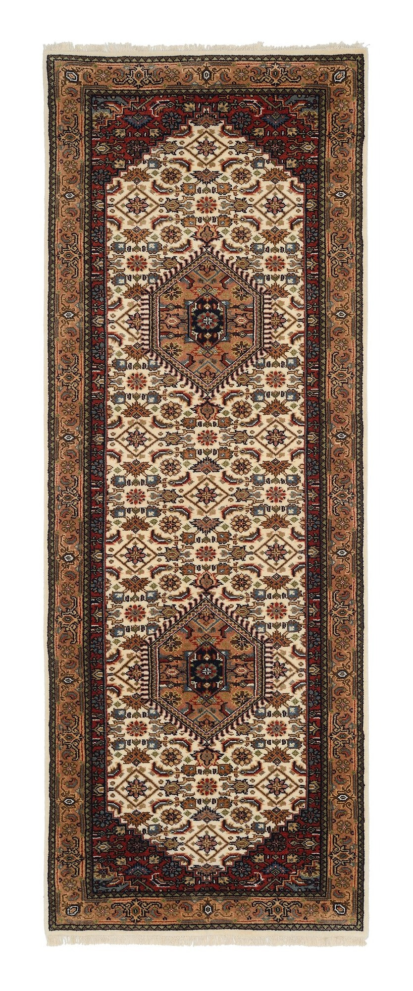 OCI Teppich HIMLA BIDJAR creme-beige Läufer echter klassischer Orient-Teppich handgeknüpft
