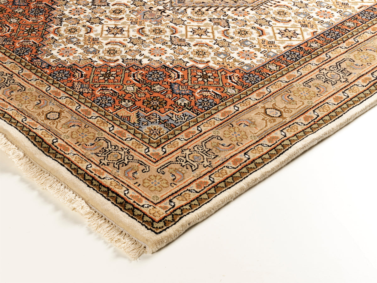 OCI Teppich HIMLA BIDJAR creme-beige echter klassischer Orient-Teppich handgeknüpft