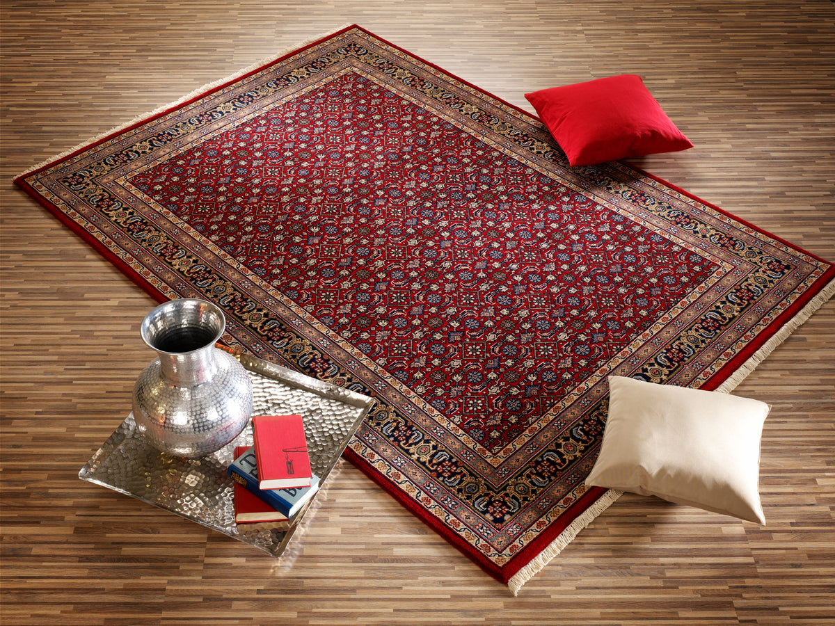 OCI Teppich HIMLA HERATI rot-blau echter klassischer Orient-Teppich handgeknüpft