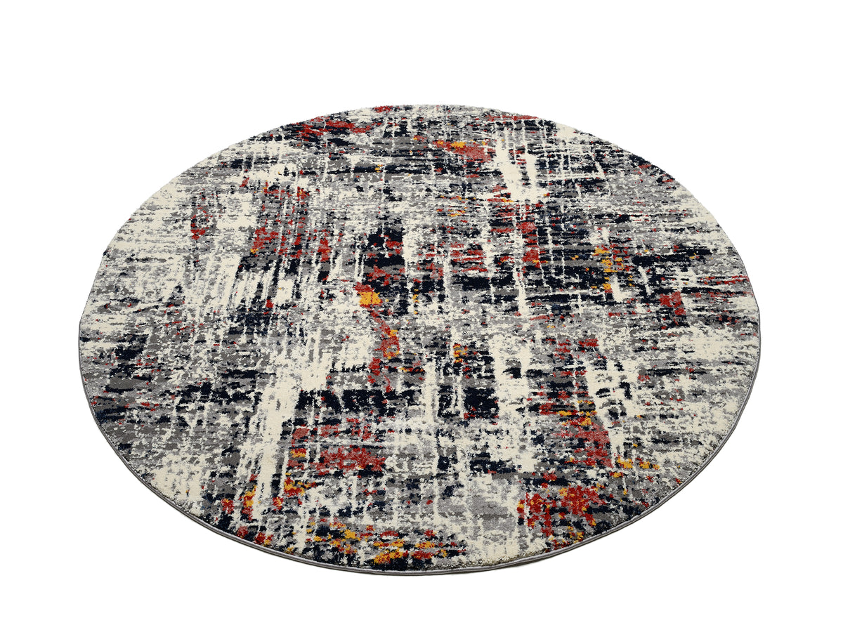 OCI Teppich HIGH AND LOW SIX multicolor Rund weicher Shaggy Hochlor Langflor Teppich