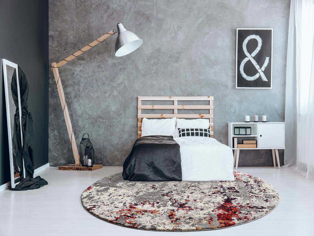 OCI Teppich HIGH AND LOW EIGHT multicolor Rund weicher Shaggy Hochlor Langflor Teppich