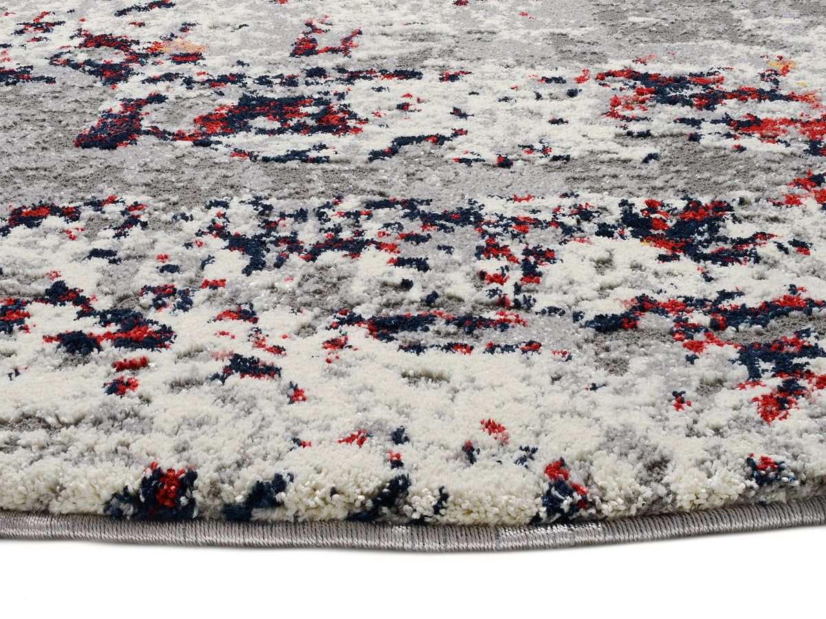 OCI Teppich HIGH AND LOW EIGHT multicolor Rund weicher Shaggy Hochlor Langflor Teppich