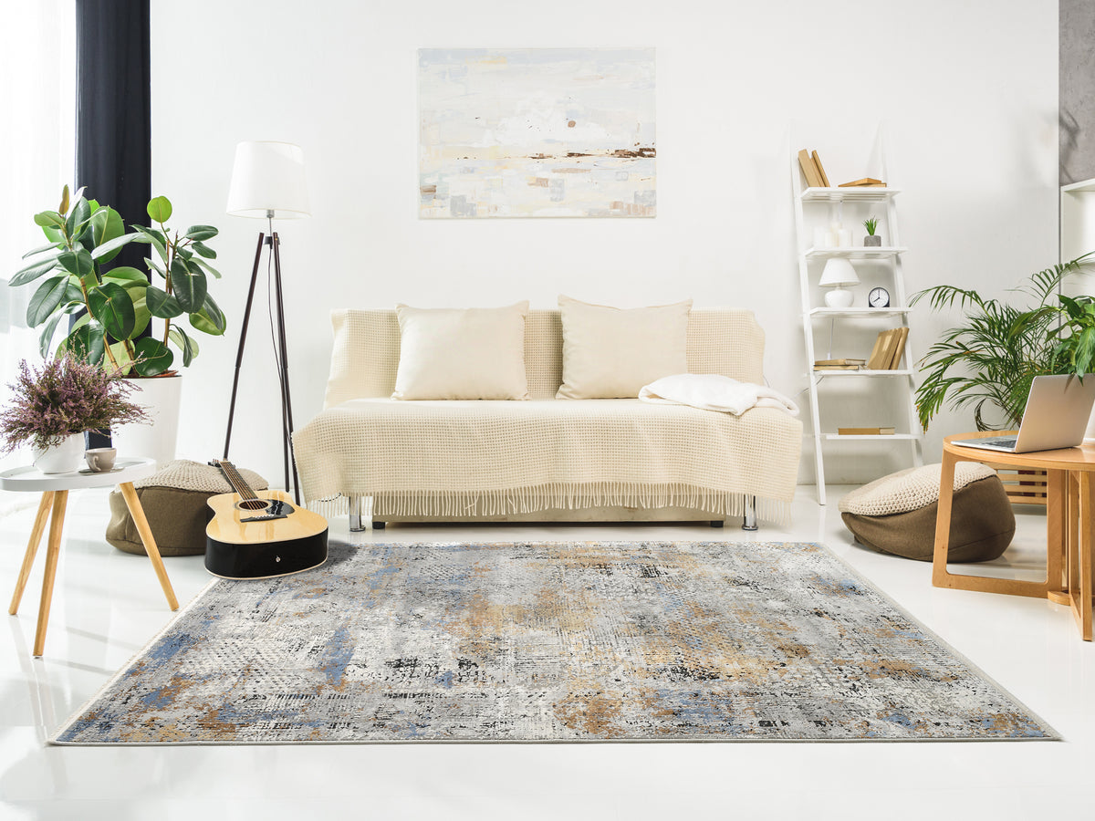 OCI Teppich IMPRESSION LUCERNE grau-multicolor Vintage Designer Teppich