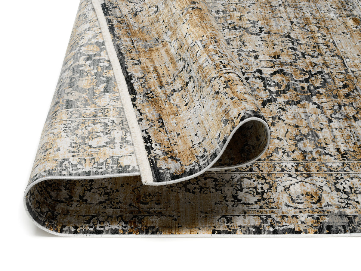 OCI Teppich IMPRESSION SODA grau-gold Vintage Designer Teppich