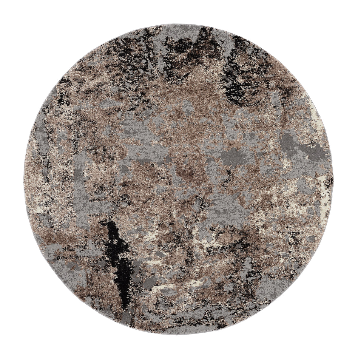 OCI Teppich JUWEL LIRAY braun-beige Rund weicher Shaggy Hochlor Langflor Teppich