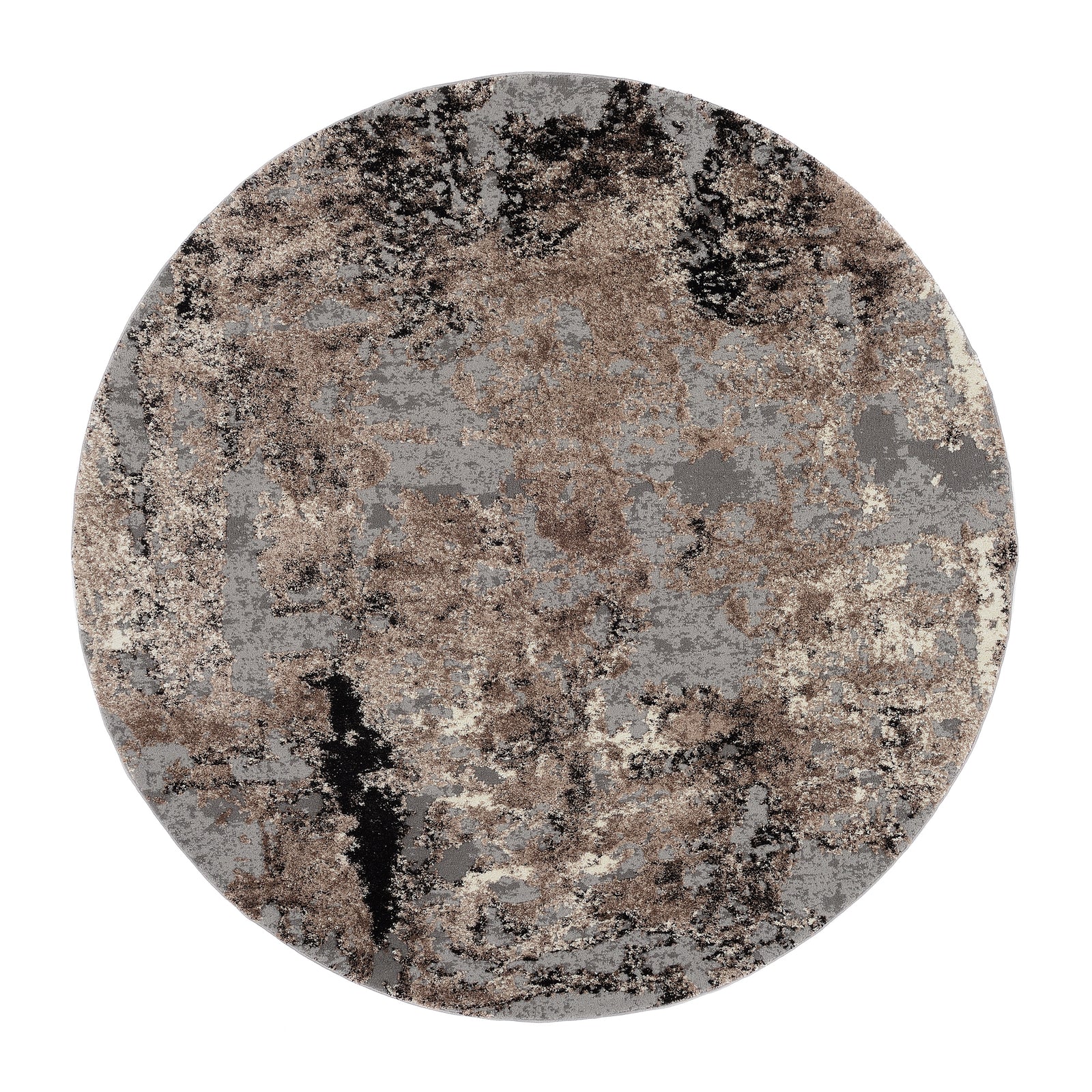 OCI Teppich JUWEL LIRAY braun-beige Rund weicher Shaggy Hochlor Langflor Teppich