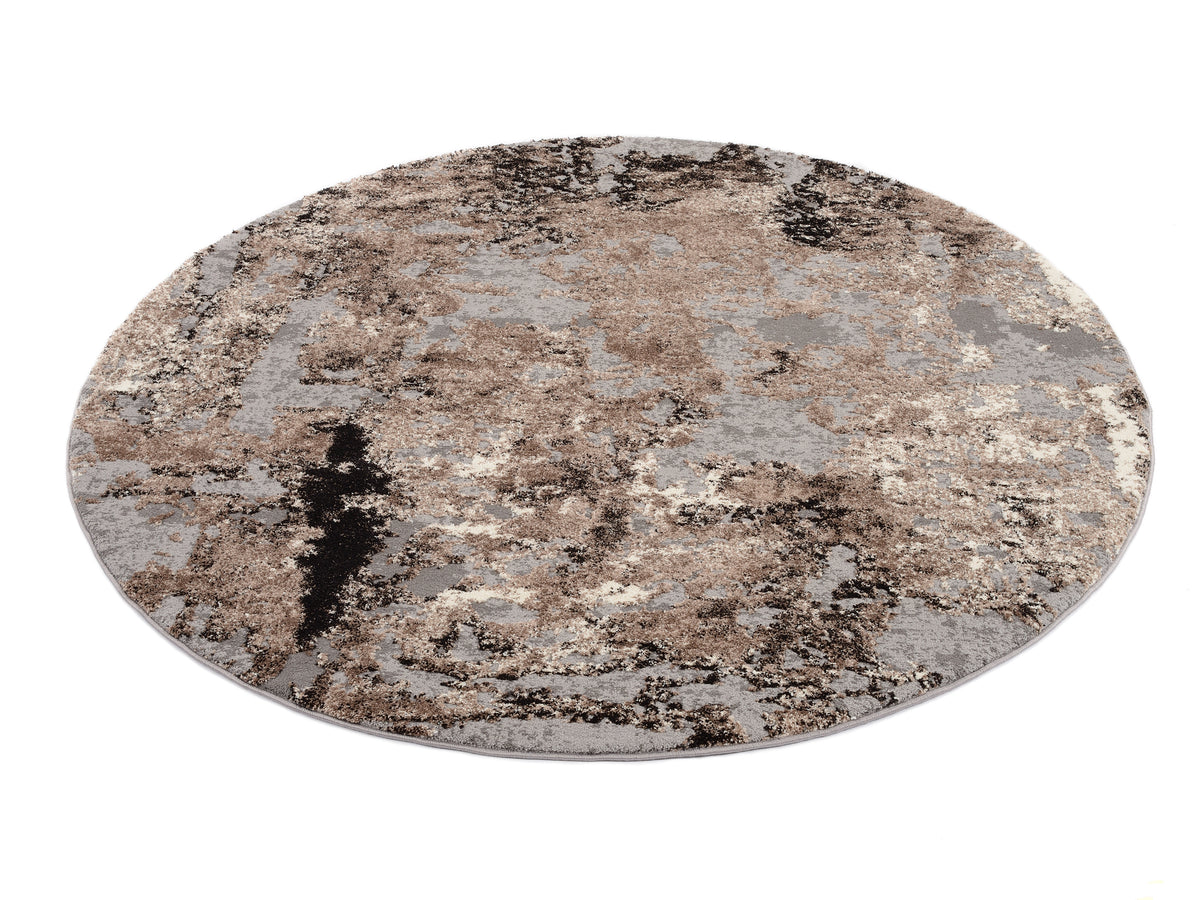 OCI Teppich JUWEL LIRAY aubergine-beige Rund weicher Shaggy Hochlor Langflor Teppich